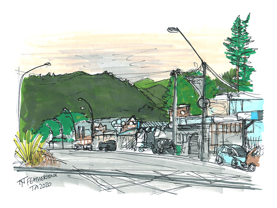 Tour Aotearoa - Featherstone Drawing by Tom Napper