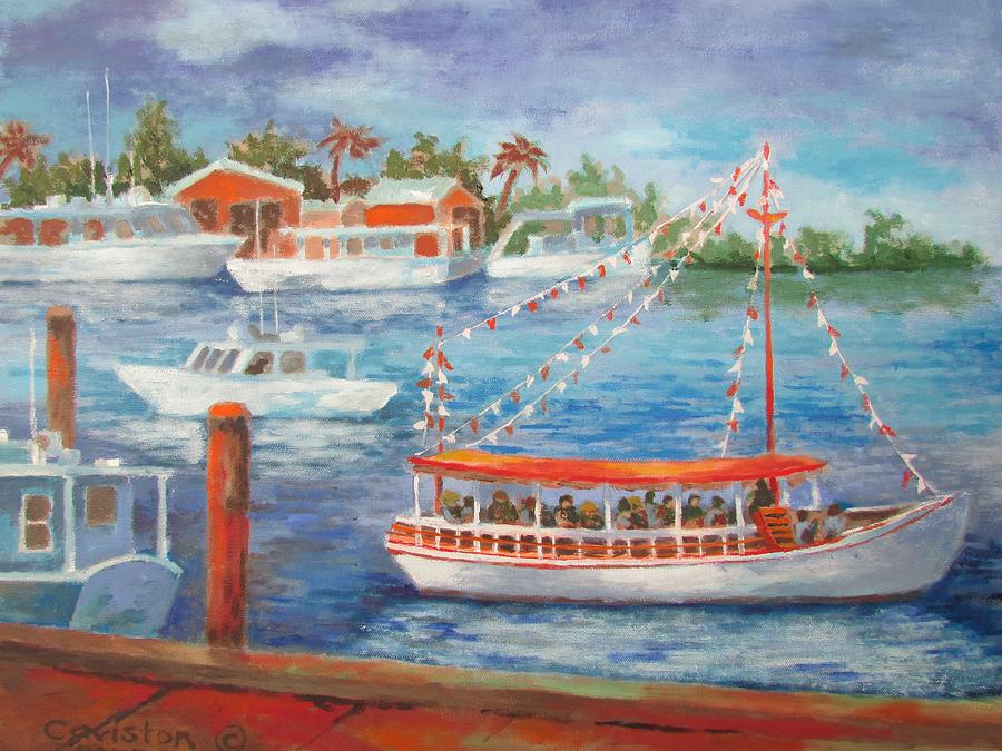 Tour Boat Painting by Tony Caviston