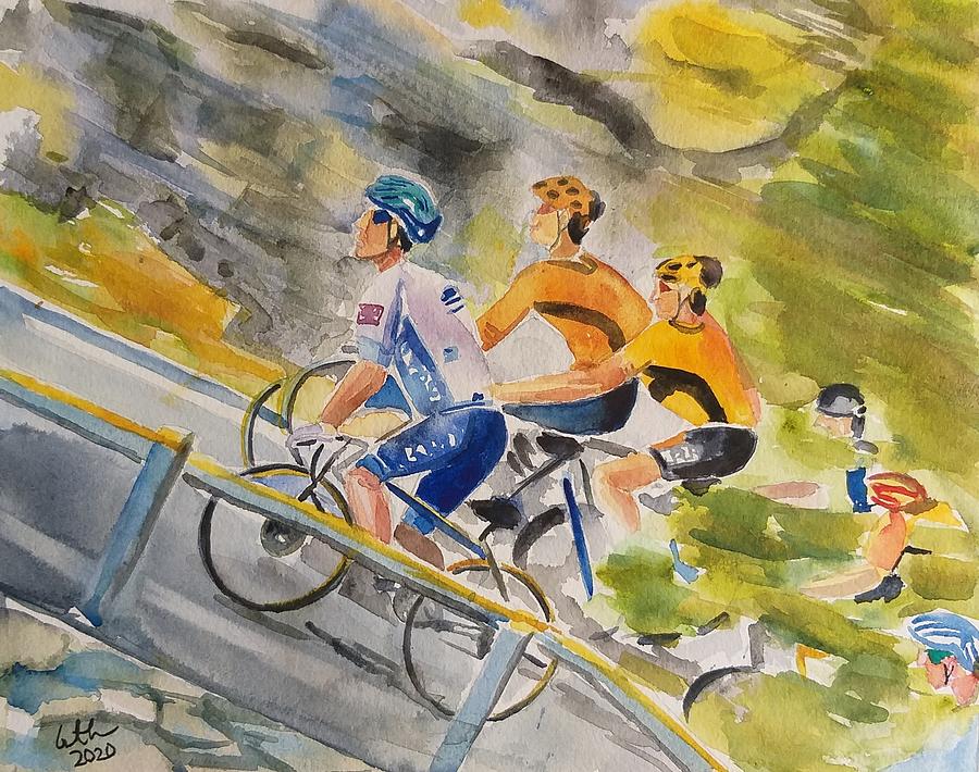 Sports Painting - Tour de France,  cycling sport art by Geeta Yerra