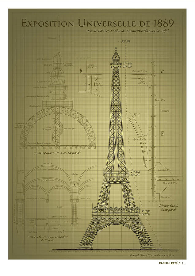 Tour Eiffel 1889 Digital Art by Pamphlets Hall | Fine Art America