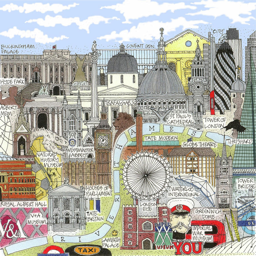 Tour Of London Drawing by Chris Kelly - Fine Art America