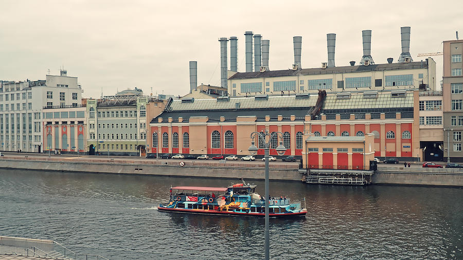 Tourboat floating on Moscva river Photograph by Invizbk