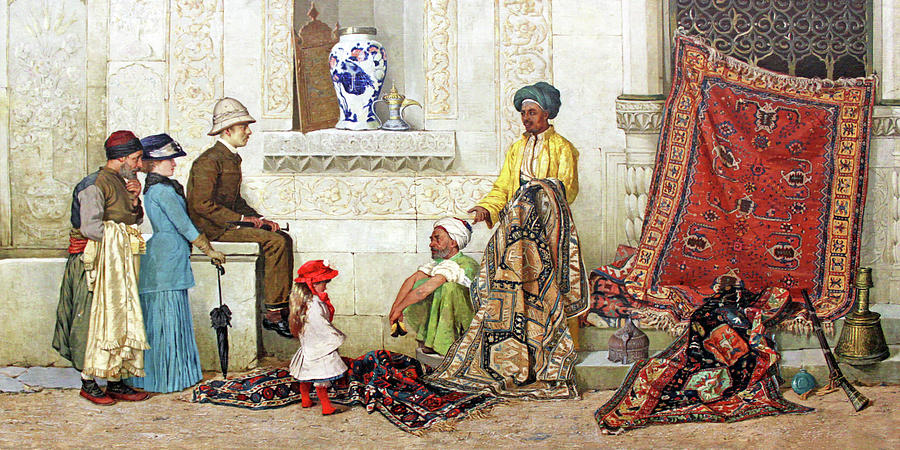 Tourist and Carpet Seller in 1888 Photograph by Munir Alawi