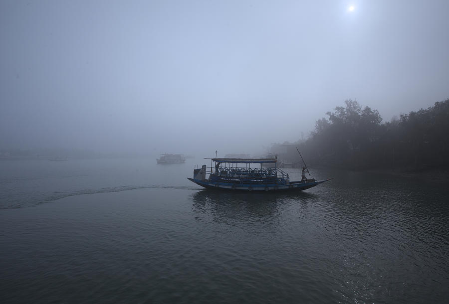 Tourist Bots sailing over river Matla,Sundarban Photograph by Partha Pal