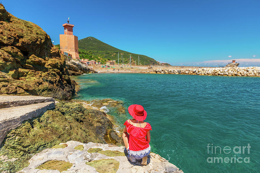 tourist woman in Elba island Rio Marina Photograph by Benny Marty