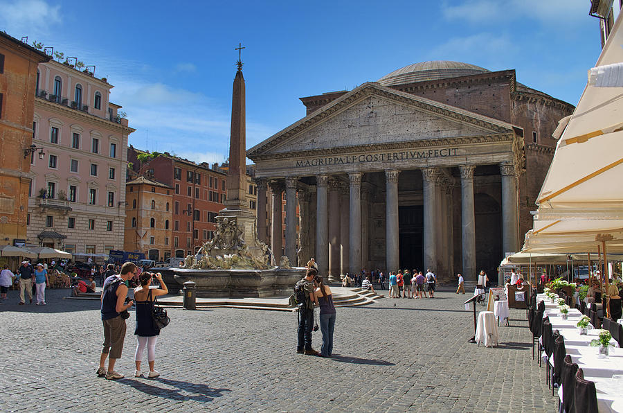 Tourists at the Pantheon Photograph by Matthew DeGrushe