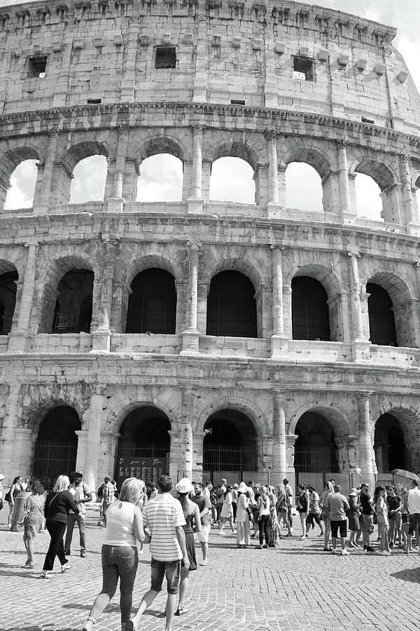 Tourists by the Colosseum of Rome Photograph by Habib Ayat