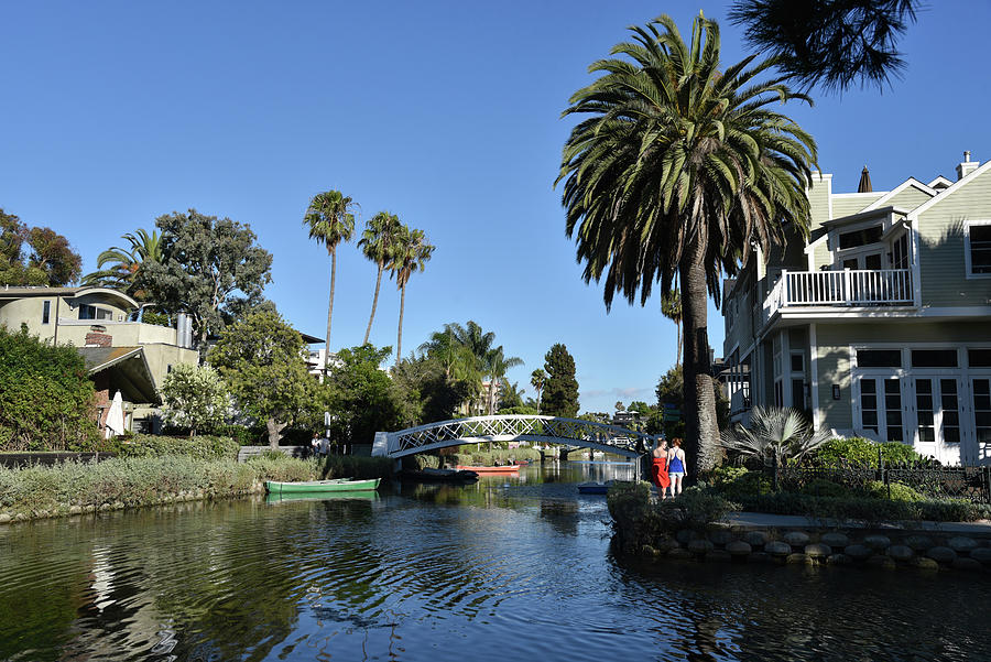 Tourists enjoying the Venice Canals Photograph by Mark Stout