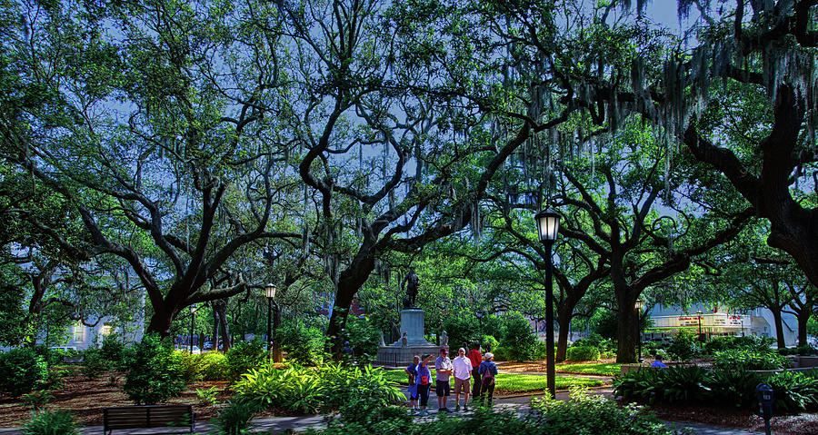 Tourists in Savannah Square Park Photograph by Darryl Brooks