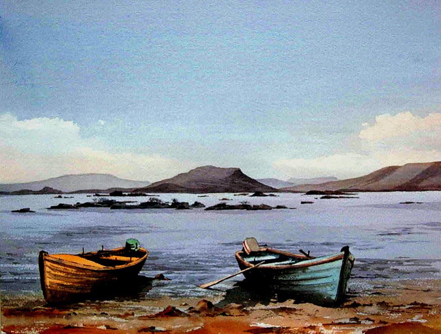Tourmackeady from the Sinchelles, Mayo Painting by Val Byrne