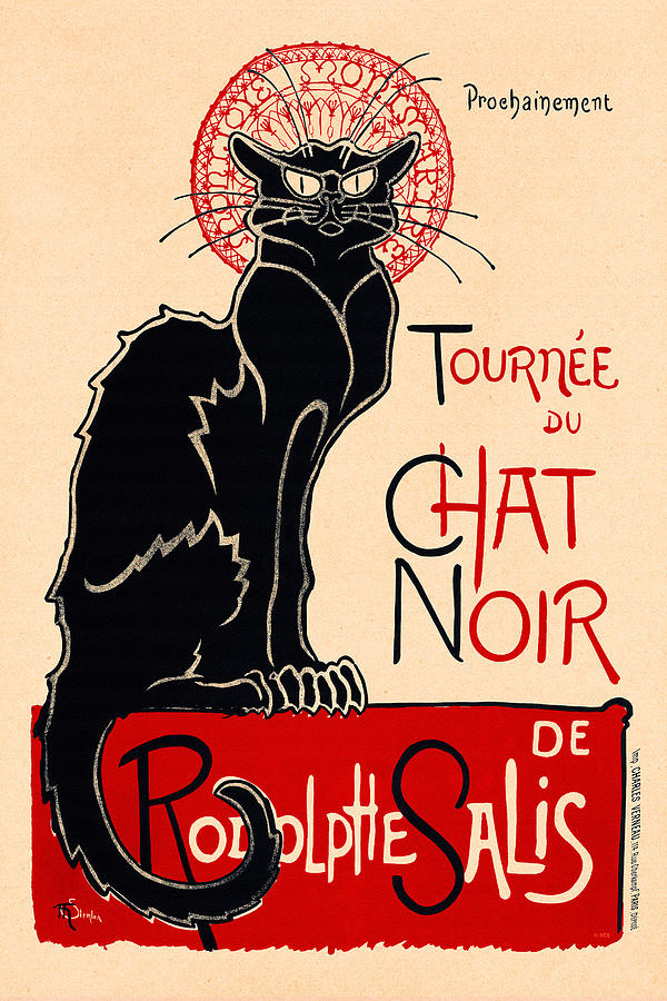 Tournee du Chat Noir de Rodolphe Salis 1896 - Vintage Event Poster ...