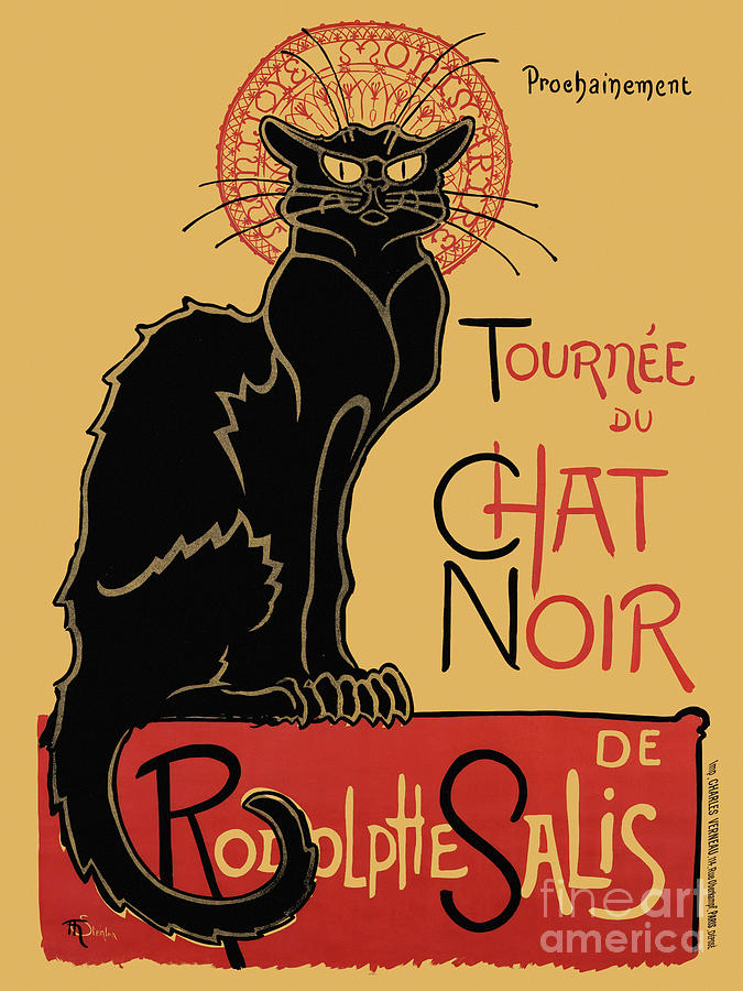 Tournee Du Chat Noir France Vintage Poster Drawing