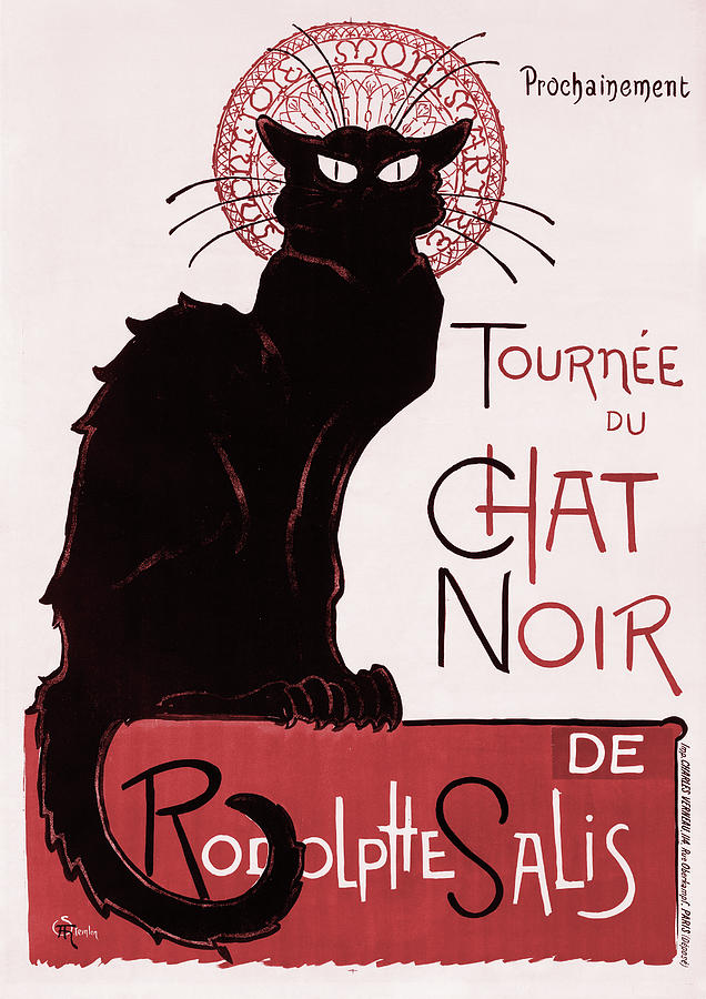 Tournee du Chat Noir Red Tone Painting by Bob Pardue