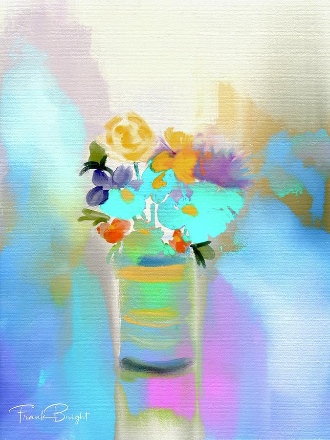 Tourquoise Bouquet  Digital Art by Frank Bright
