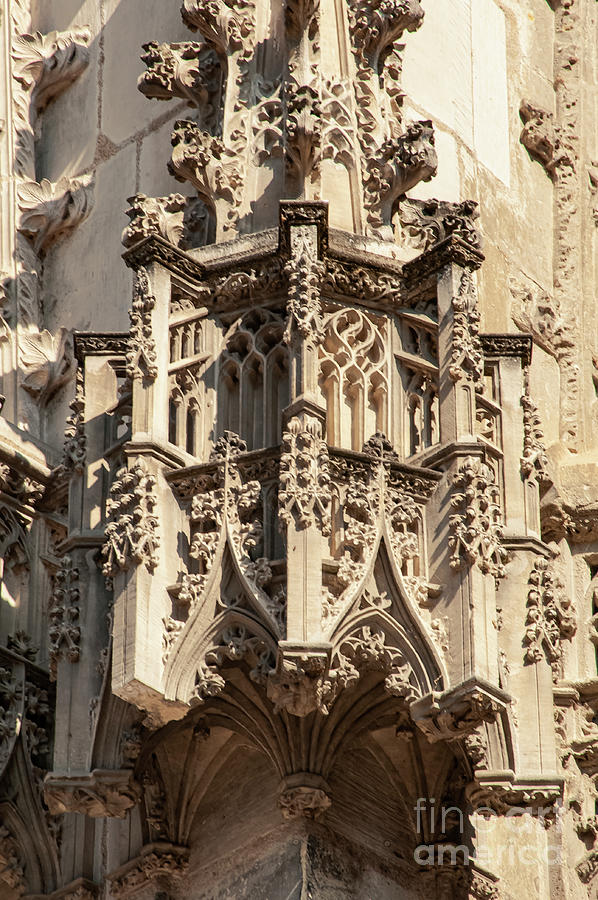 Tours Saint Gatien Cathedral Detail Photograph by Bob Phillips