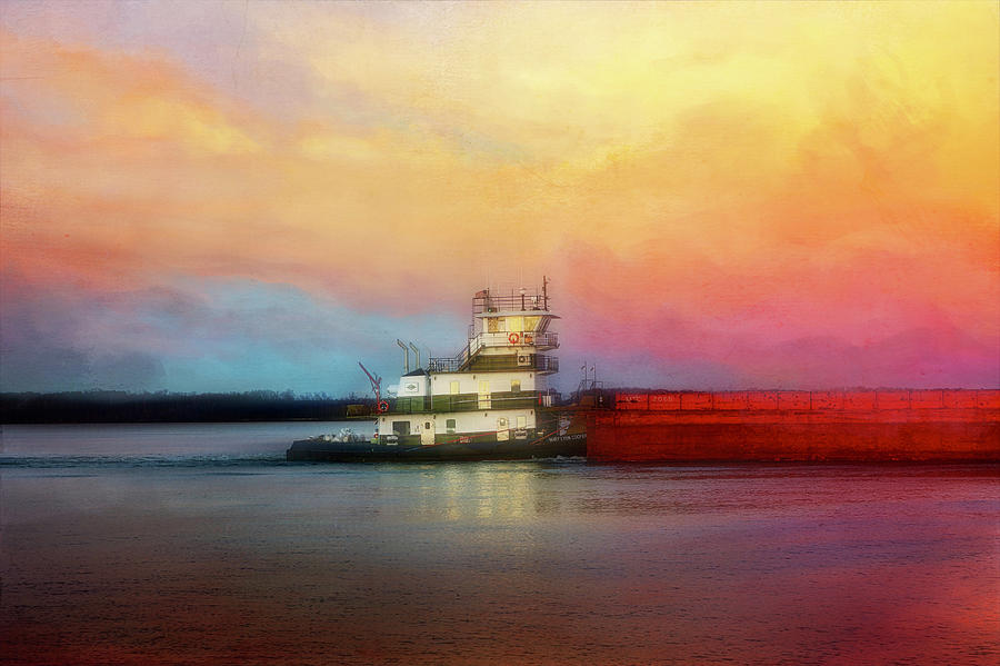 Tow Boat and Sky Digital Art by Steven Gordon