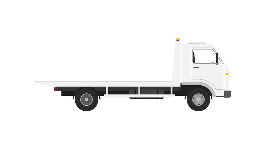 Tow truck on white background illustration Photograph by Flavio Coelho