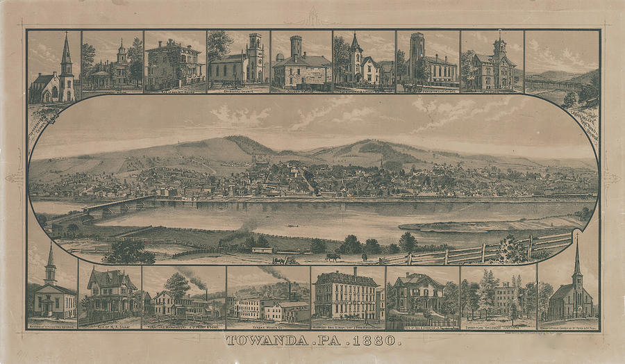 Towanda, Pennsylvania 1880 Drawing by Vintage Places