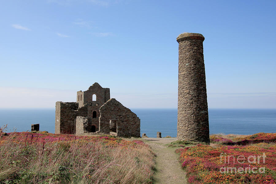 Architecture Photograph - Towanroath Whim Engine House and Chimney Wheal Coates by Terri Waters