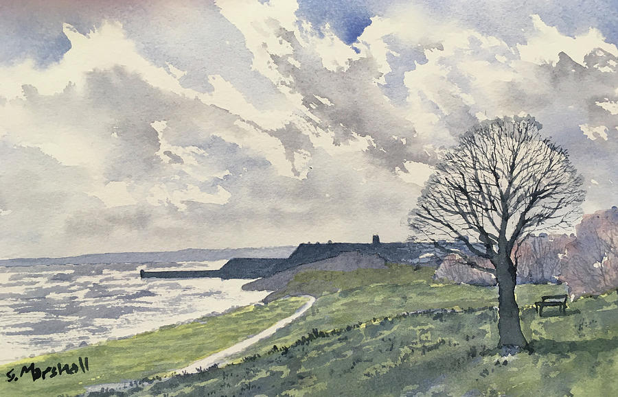 Towards Bridlington Bay from Sewerby Heads Painting by Glenn Marshall