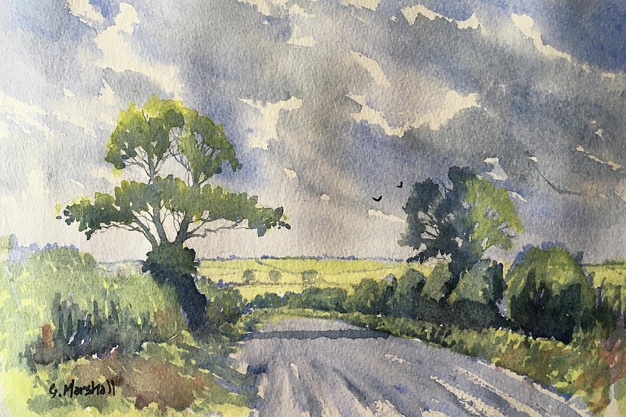 Towards the Wolds from Wykeham Road Painting by Glenn Marshall