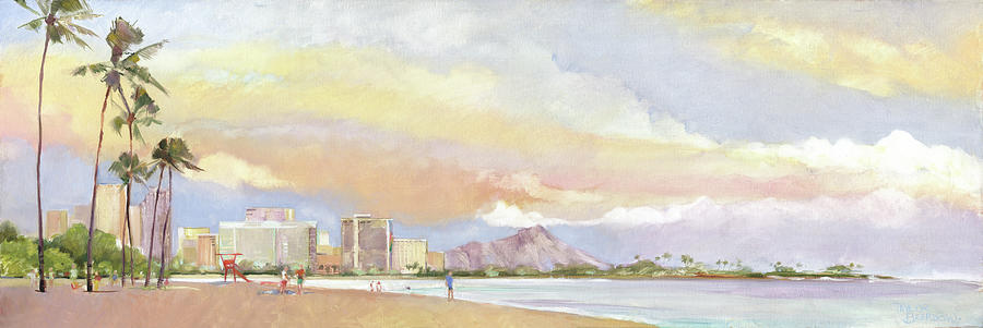 Towards Waikiki Painting by Penny Taylor-Beardow