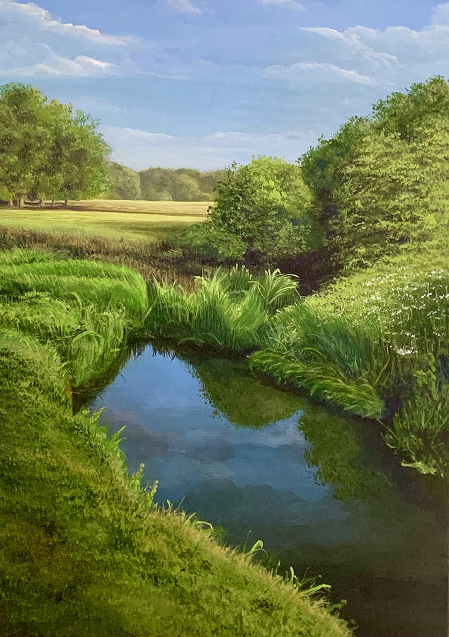 Towcester Water Meadows Painting by Caroline Swan