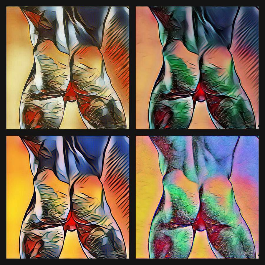 Nude Digital Art - TOWEL DRY x 4- digital  by Mike Gonzalez