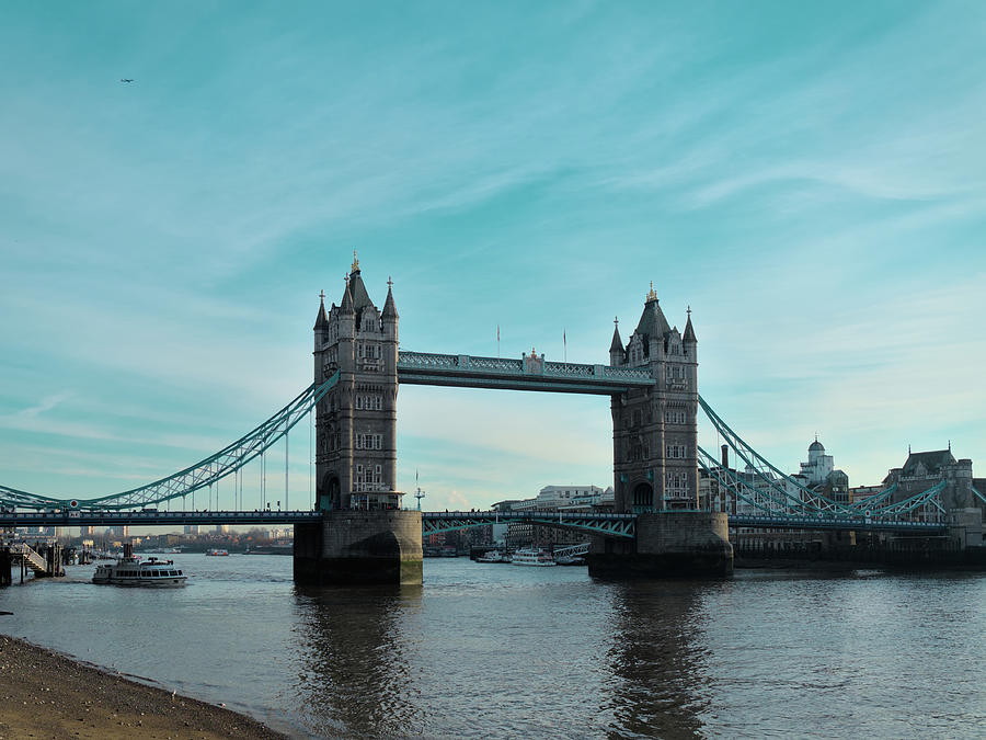 Tower bridge and low tide in London Photograph by Angelo DeVal