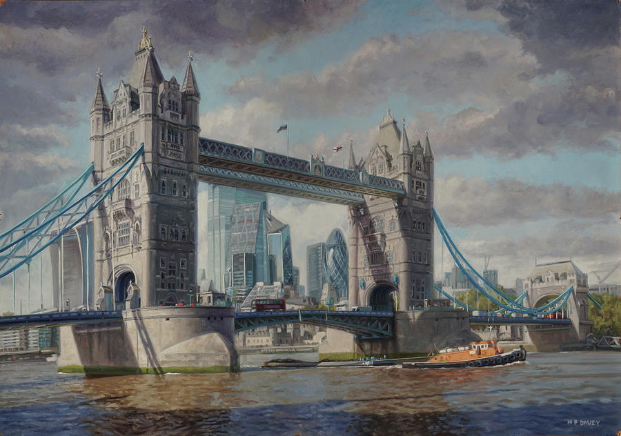 London Painting - Tower Bridge as seen from Butlers Wharf by Martin Davey