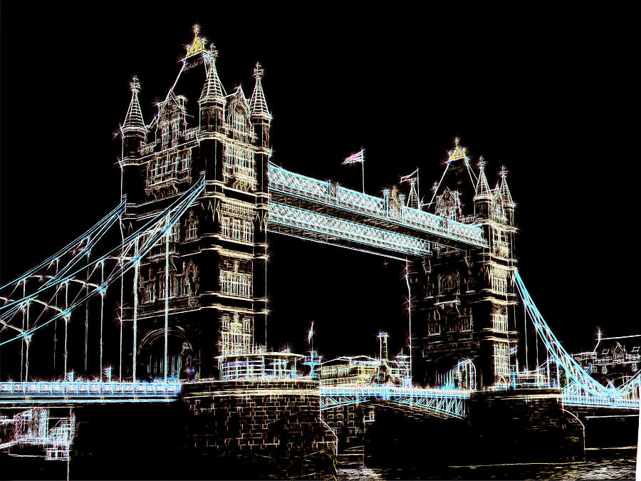 Tower Bridge at Night Digital Art by Richard Reeve