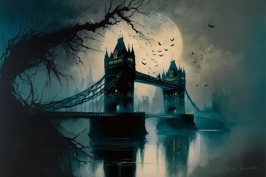Tower Bridge in Moonlight Digital Art by Kai Saarto