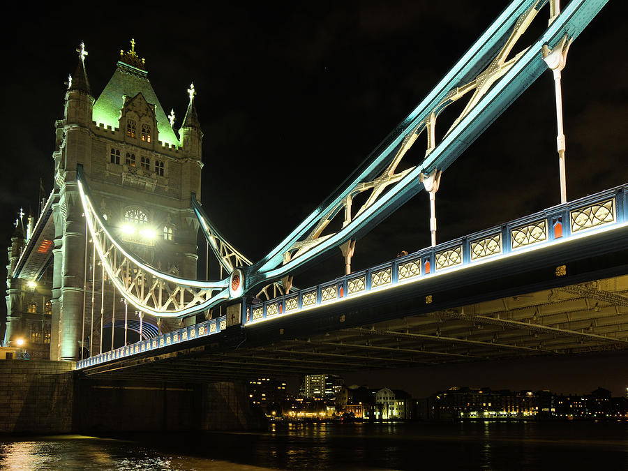 Tower Bridge night view in London - UK Photograph by Angelo DeVal