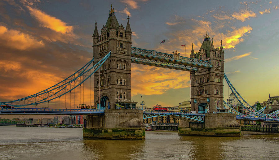 Tower Bridge Sunset, London Photograph by Marcy Wielfaert