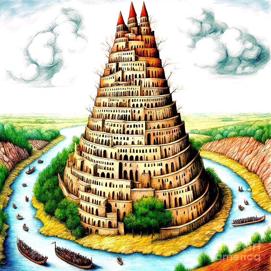 Genesis Digital Art - Tower of Babel by Jerzy Czyz