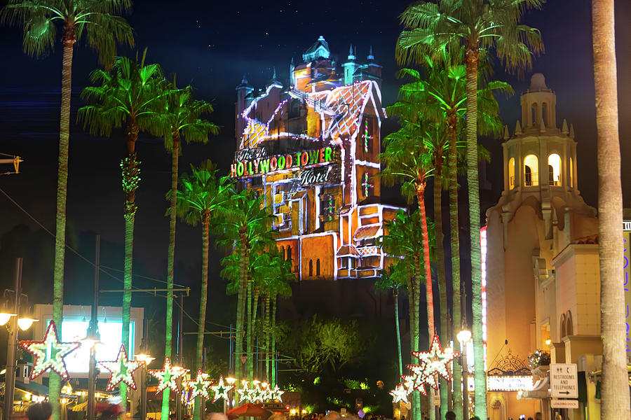 Tower of Terror Christmas Light Show Photograph by Mark Andrew Thomas