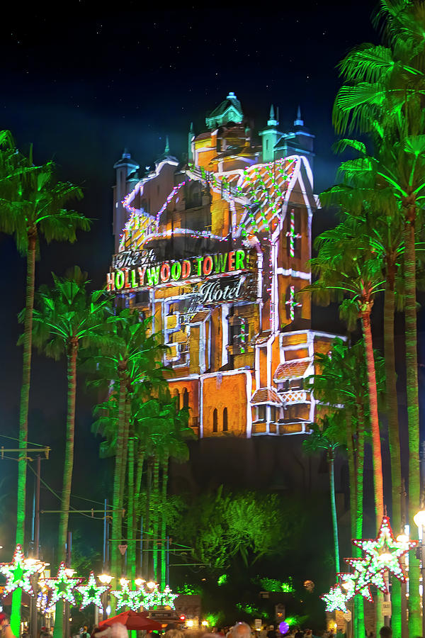 Tower of Terror Holiday Light Show Photograph by Mark Andrew Thomas ...