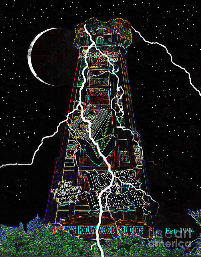 Tower of Terror original dark artwork Mixed Media by David Lee Thompson