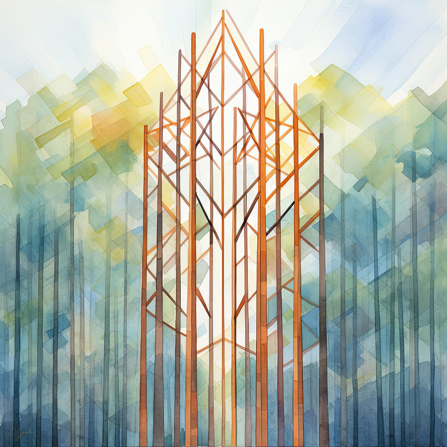 Towering Magnificence - Tower Art Painting by Lourry Legarde