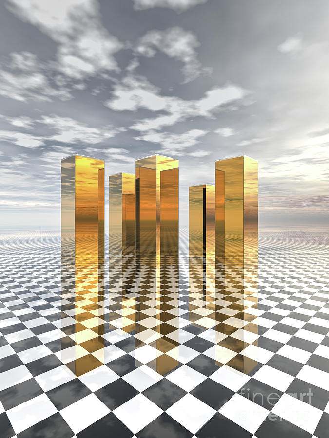 Towers of Gold Digital Art by Phil Perkins