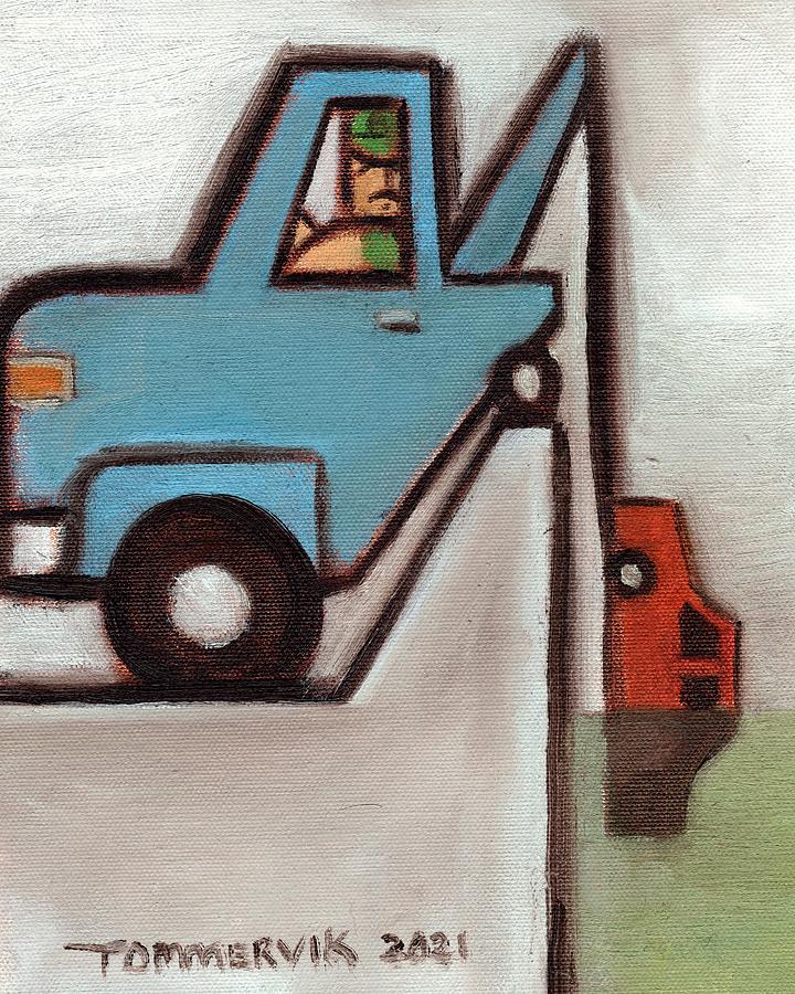 Towing A Car Painting Painting by Tommervik