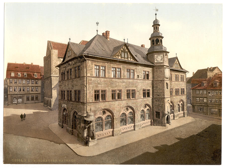 Town Hall Nordhausen Thuringia Germany Painting by MotionAge Designs