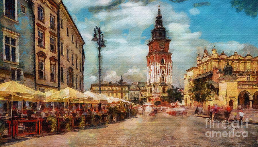 Town Hall Tower, Krakow Digital Art by Jerzy Czyz