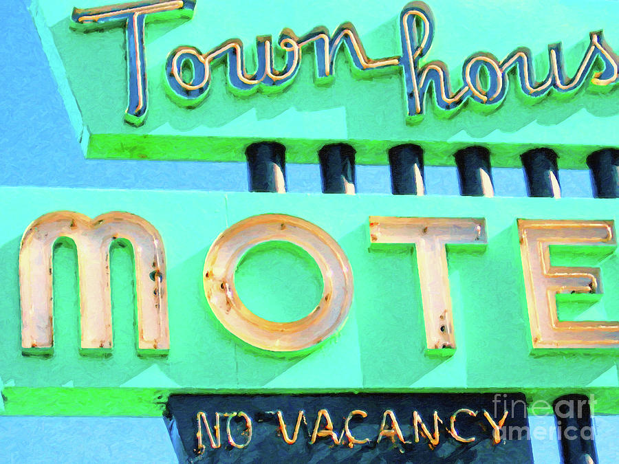 Town House Motel . No Vacancy v3 Photograph by Wingsdomain Art and Photography