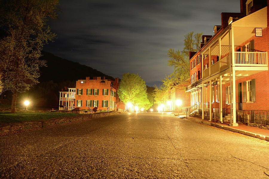 Town of Harpers Ferry at Night Photograph by Raymond Salani III