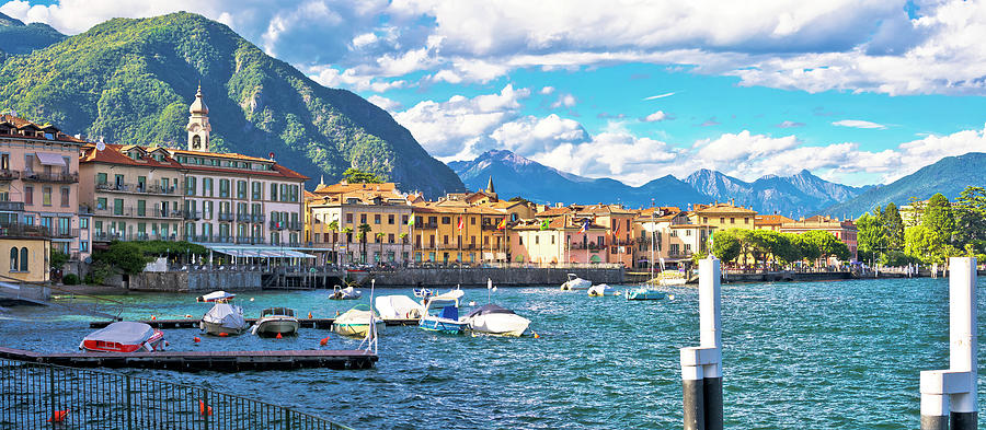 Town of Menaggio on Como lake waterfront panoramic view Photograph by ...