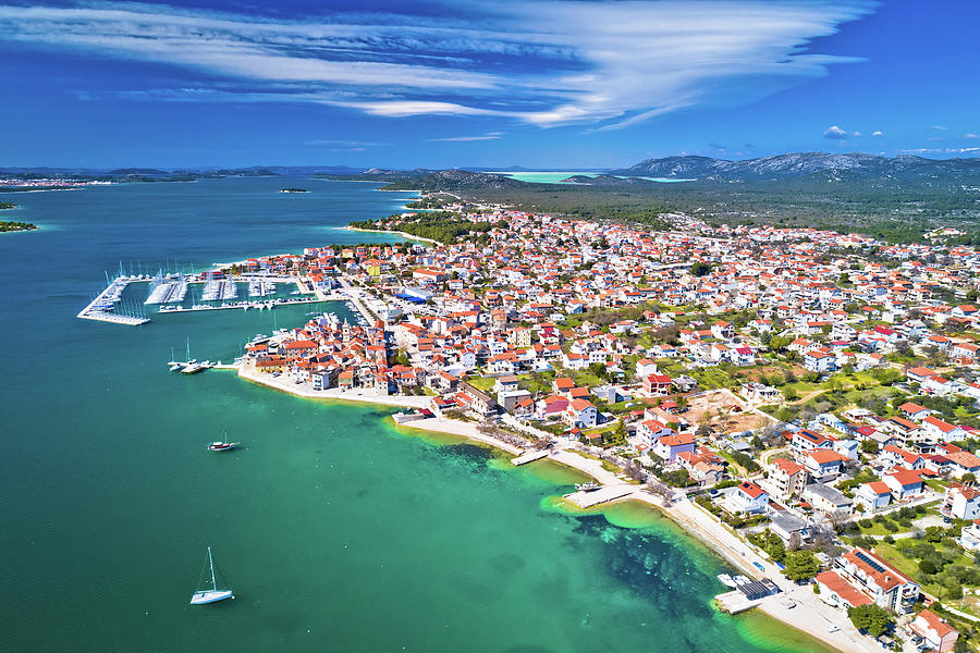 Town of Pirovac coastline aerial view Photograph by Brch Photography ...