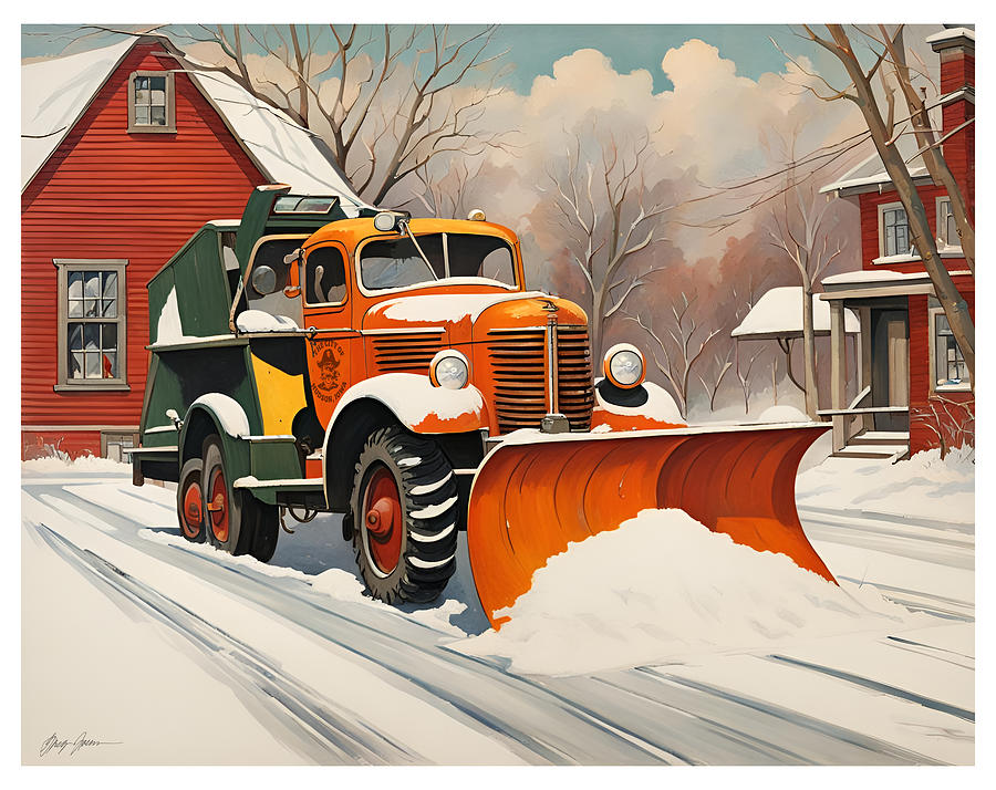 Town Snow Plow Digital Art by Greg Joens - Fine Art America