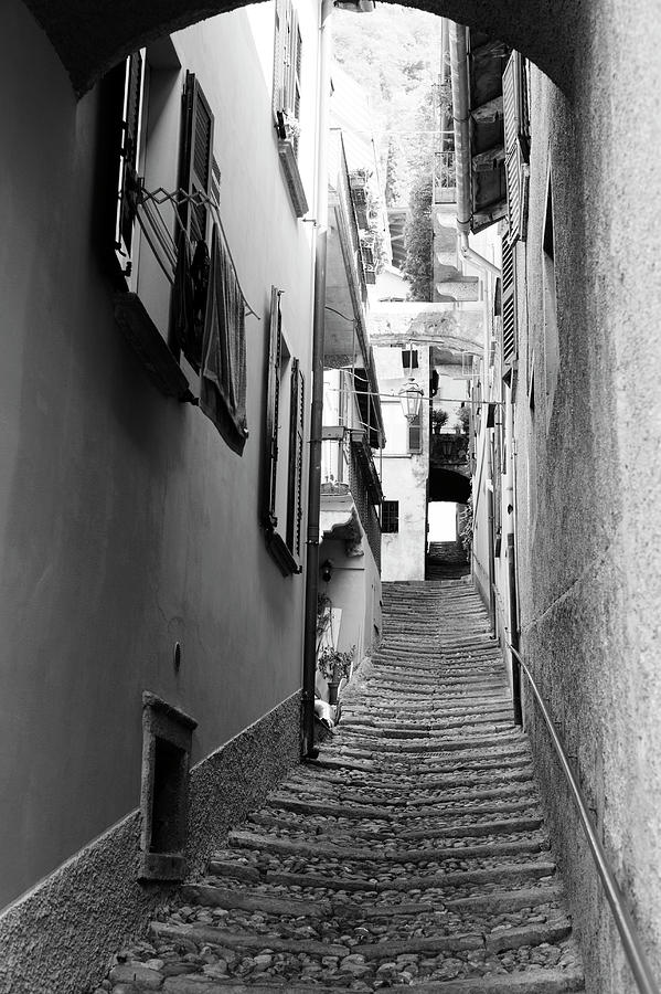 Town steep street, Varenna, Como, Lombardy, Italy Photograph by Panoramic Images