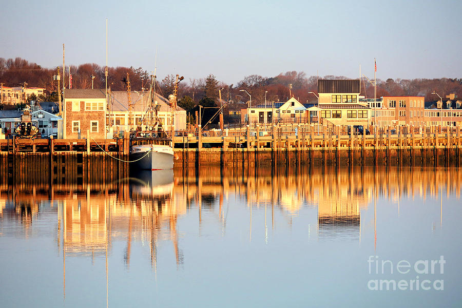 Town wharf reflections  Photograph by Janice Drew